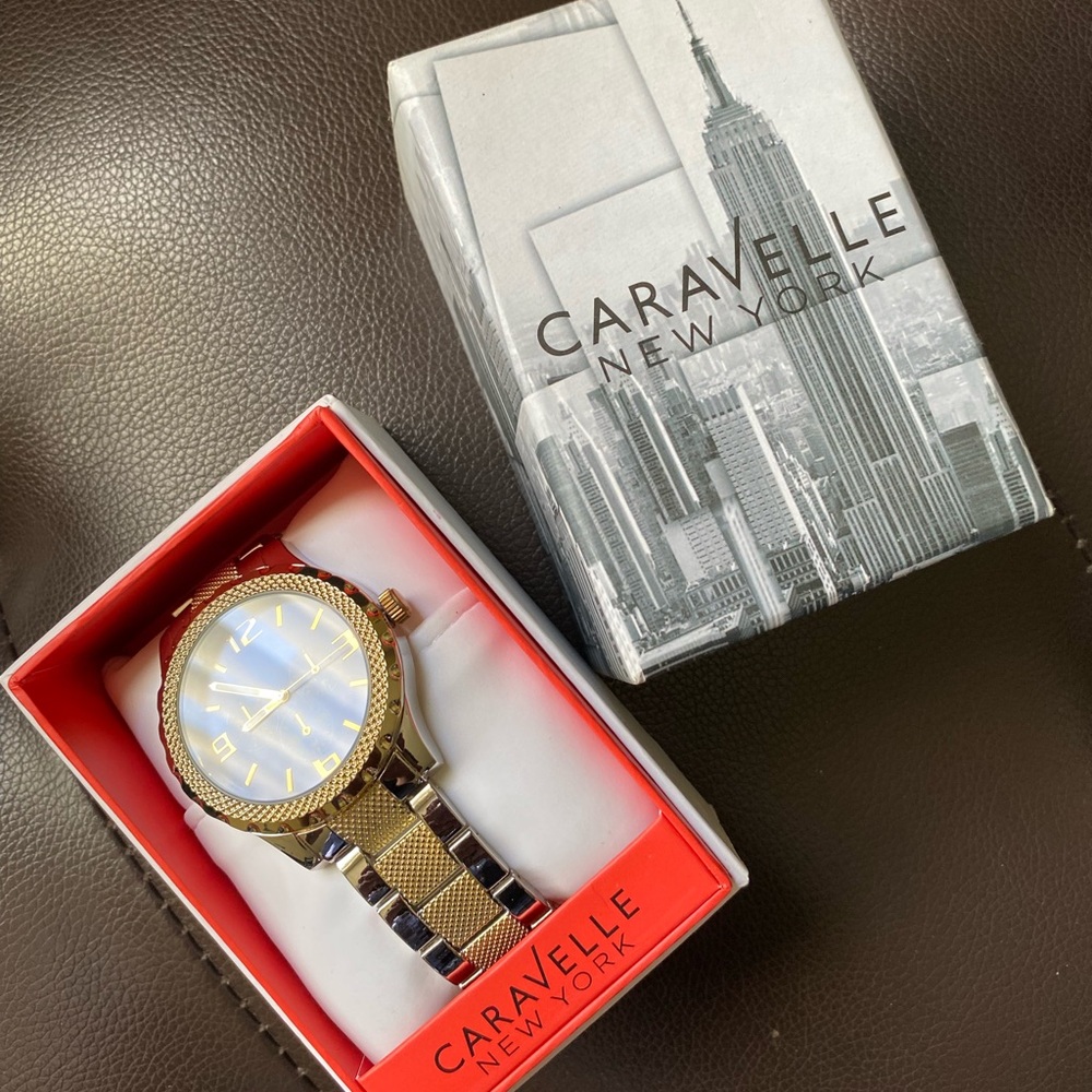 caravelle stainless steel watch
